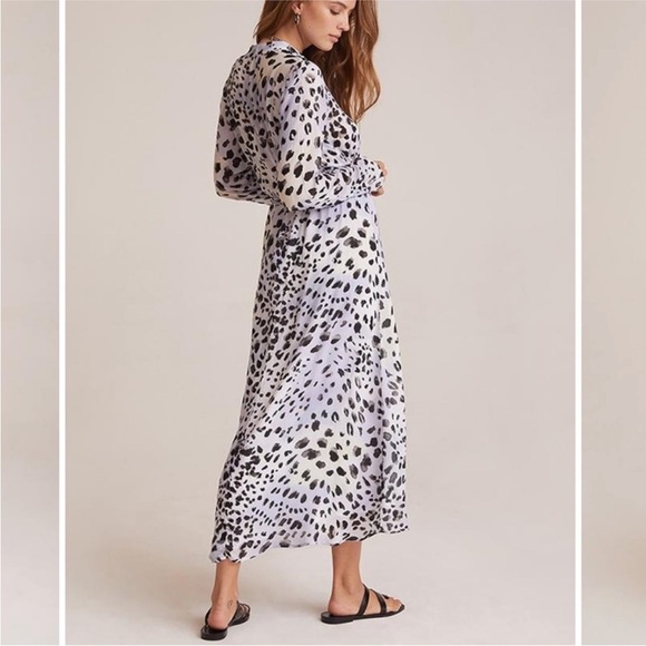 Cloth & Stone leopard print button down long sleeve maxi dress sz S - Picture 2 of 15